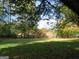 Large grassy backyard with trees and fence at 5335 Saville Dr, Acworth, GA 30101