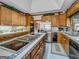 Kitchen with stainless steel appliances and an island at 655 Mcdonough Rd, Hampton, GA 30228