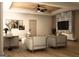 Living room with a marble fireplace and large TV at 280 Brannan Rd, Mcdonough, GA 30253