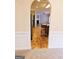 Kitchen with hardwood floors and island at 1402 Aramore Se Dr, Conyers, GA 30013