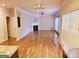 Bright living room with hardwood floors and a fireplace at 1402 Aramore Se Dr, Conyers, GA 30013