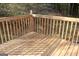 Wooden deck with railing, offering a peaceful outdoor space at 6995 Pine Shadow Way, Winston, GA 30187