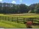 Well-maintained paddock surrounded by trees at 7866 Hwy 54, Sharpsburg, GA 30277