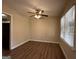 Dining area with hardwood floors and ceiling fan at 4778 Glenwood Rd, Decatur, GA 30035