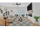 Modern living room with hardwood floors and fireplace at 2147 Mcafee Rd, Decatur, GA 30032