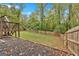 Landscaped backyard with a wooden fence at 2147 Mcafee Rd, Decatur, GA 30032