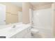 Clean bathroom with a shower/tub combo and updated vanity at 625 Aya Cir, Loganville, GA 30052