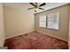 Bedroom with ceiling fan and window blinds at 608 Cliff Lake Trl, Stockbridge, GA 30281
