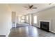 Living room with fireplace and hardwood floors at 2124 Hairston Creek Pkwy, Decatur, GA 30035