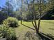 Backyard view, featuring green grass and a tree at 1500 Pine Forest Rd, Mansfield, GA 30055