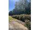 Driveway with stone border and dense shrubs at 1500 Pine Forest Rd, Mansfield, GA 30055