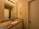 Clean bathroom with granite countertop and updated vanity at 3691 Fred Walker Sw Dr, Smyrna, GA 30082