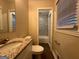 Bathroom with granite countertop and tile shower/tub combo at 3691 Fred Walker Sw Dr, Smyrna, GA 30082