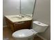 Clean bathroom with vanity, toilet and mirror at 1004 Alford Ct, Lithonia, GA 30058