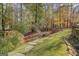 Landscaped backyard with stone pathway and lush greenery at 16 Hawkstone Ct, Acworth, GA 30101