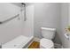 Small bathroom with shower and toilet at 3860 Jamaicia Dr., Lake Spivey, GA 30236