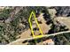 Aerial view of property showing house, land, and surrounding trees at 308 Lee Thompson Rd, Moreland, GA 30259