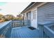 Spacious deck with blue railing and backyard view at 112 Parson St, Bowdon, GA 30108