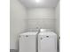 Laundry room with washer, dryer, and overhead shelving at 231 Ferguson Ave, Locust Grove, GA 30248