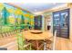 Charming dining area with a round table and nature-themed mural at 242 Kirkley Rd, Tyrone, GA 30290