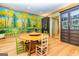 Dining room with a round wooden table and a scenic mural at 242 Kirkley Rd, Tyrone, GA 30290