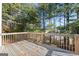 Wooden deck overlooking wooded area at 5690 Cedar Pass, Fairburn, GA 30213