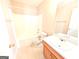 Clean bathroom with a shower/tub combo and vanity at 6195 Winston Trce, Mcdonough, GA 30252