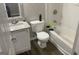 Updated bathroom with granite vanity and tub/shower combo at 1768 Glen View Way, Hampton, GA 30228