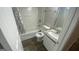 Clean bathroom with granite countertop and tub/shower at 1768 Glen View Way, Hampton, GA 30228
