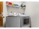 Laundry room with washer, dryer, and overhead storage at 401 Tenterden Curve, Peachtree City, GA 30269