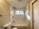 Clean bathroom with tiled shower and modern fixtures at 6069 Wisteria Ln, Lithia Springs, GA 30122