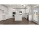 Modern kitchen with white cabinets, stainless steel appliances, and a center island at 671 Edgar St, Hampton, GA 30228