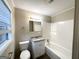 Clean bathroom with granite vanity and bathtub at 10214 Allen Sw Dr, Covington, GA 30014