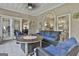 Cozy screened porch with wicker furniture and access to backyard at 365 Pendleton Trl, Tyrone, GA 30290