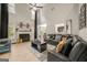 Open living room with high ceilings, a fireplace, and ample seating at 4197 Arnolds Mill Opas, Douglasville, GA 30135