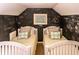Twin bedroom with chalkboard walls and playful decor at 183 Madden Rd, Bowdon, GA 30108