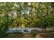 Inground pool with safety cover, surrounded by lush trees at 183 Madden Rd, Bowdon, GA 30108