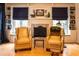 Comfortable sitting area with two armchairs flanking a fireplace at 183 Madden Rd, Bowdon, GA 30108