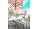 Backyard patio with grill and multiple umbrellas at 261 Coral Cir, Mcdonough, GA 30253