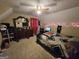 Bedroom with dresser, bed, and Christmas decor at 110 Kari Glen Way, Fayetteville, GA 30215