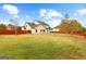 Large backyard with a grassy lawn and wooden fence at 9081 Dawes Xing, Mcdonough, GA 30252