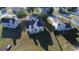 Aerial view showcasing the house and yard at 30 Capeton Ct, Covington, GA 30016