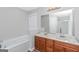 Bathroom boasts double vanity and garden tub at 201 Christian Cir, Carrollton, GA 30116