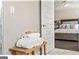 View of bedroom from hallway, showcasing calm decor at 5158 Noble Village Way # 35, Lilburn, GA 30047