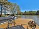 Lakefront dock with boat and seating area at 2270 Emerald Drive, Jonesboro, GA 30236