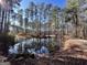 Peaceful pond view of home surrounded by trees at 779 Dial Mill Rd, Oxford, GA 30054