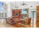 Spacious living room with stone fireplace and high ceilings at 460 Dixie Rd, Covington, GA 30014