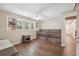 Bedroom with twin beds, built-in shelving, and hardwood floors at 1199 Old Lathemtown Rd, Canton, GA 30115