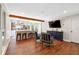 Kitchen with island, stainless steel appliances, and hardwood floors at 1199 Old Lathemtown Rd, Canton, GA 30115