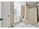 Basement bathroom with shower, toilet and vanity at 1199 Old Lathemtown Rd, Canton, GA 30115